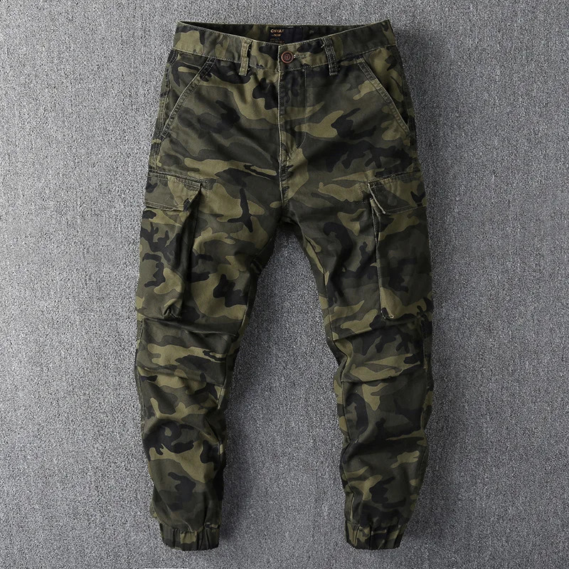 Mens Fashion Sports Hiking Cargo Pants Camouflage Coat Jogger Casual Cone Track Loose Lo 240821