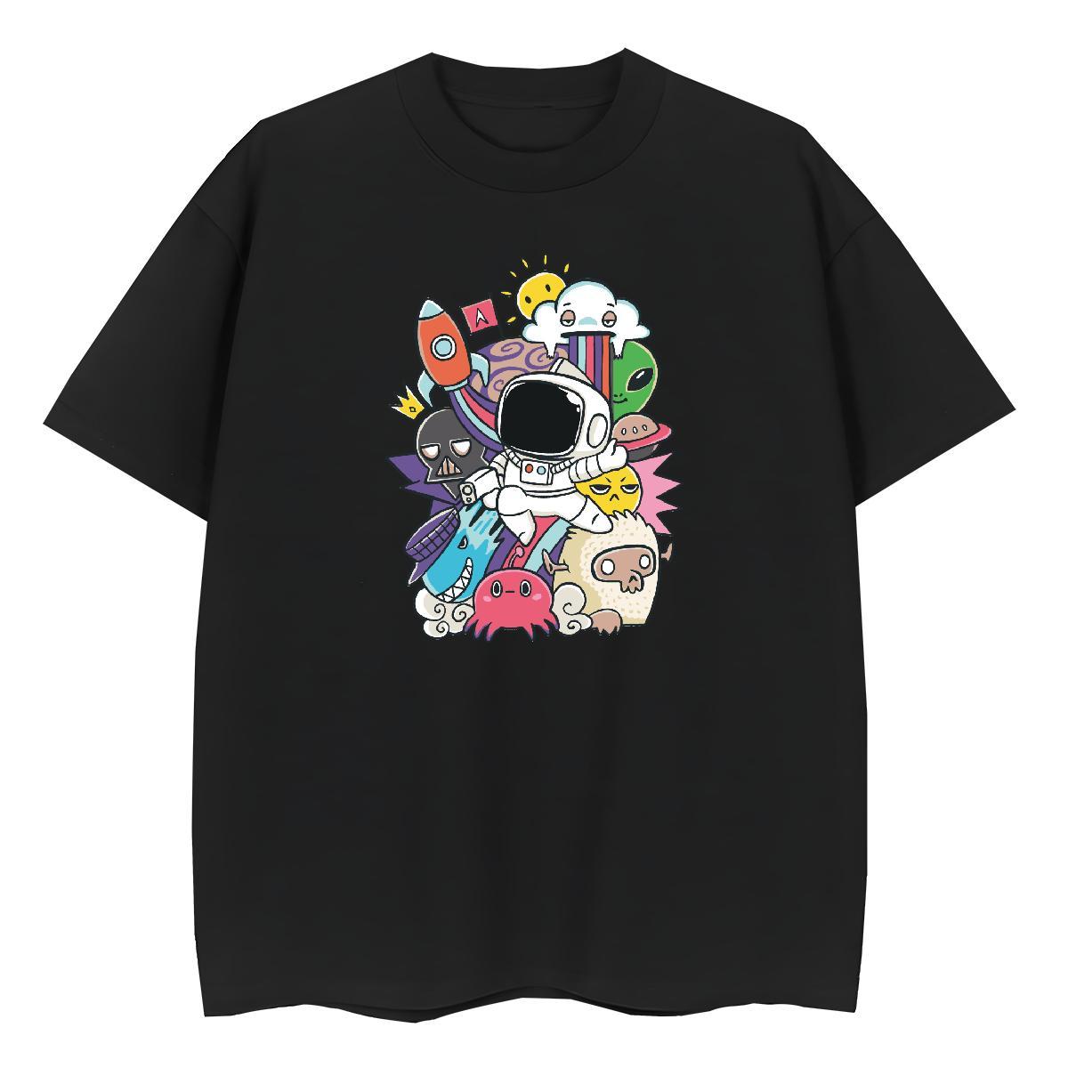 Designer Nice Women Tshirts 100% Cotton 230g universe Hip Hop Street Womens T Shirts Round Neck Short Sleeve Floral Print Tops Shirt