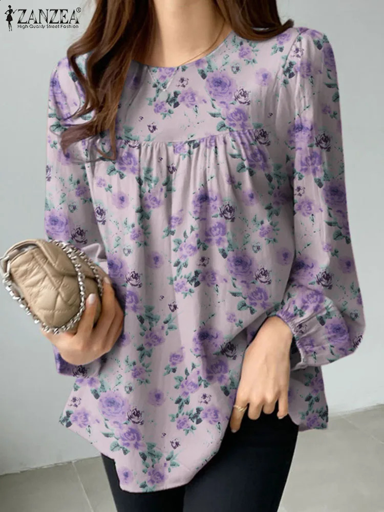 ZANZEA Fashion Long Sleeve Printed Shirt Womens Spring Bohemian Casual Holiday Top Party Blusas 240822