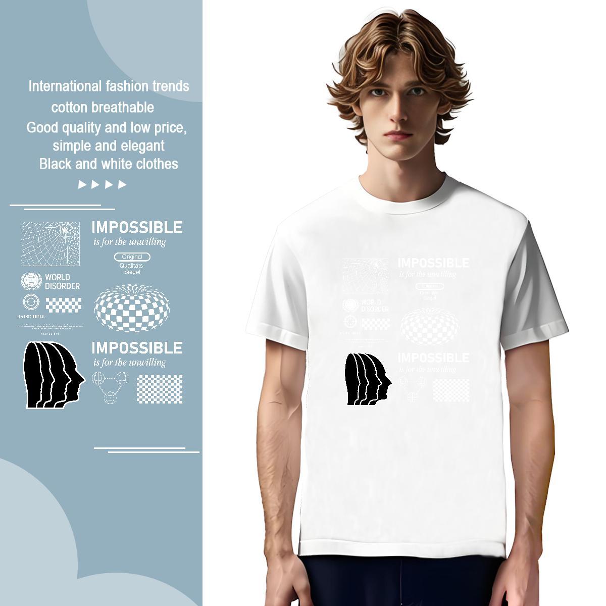 Cool Design side face Mens T Shirts Home Outdoor Couples T Shirts 230g Cotton New Arrival Crew Neck Asian Size Tshirts