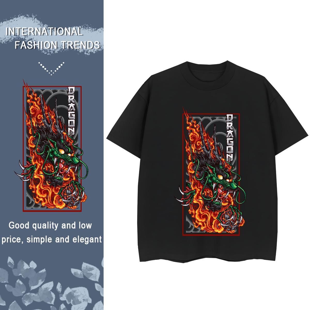 New Arrival T shirt 100% Cotton 230g Crew Neck Breathable Sports Street Wear fire Womens Tshirts Soft Custom Print Oversized Top Shirts