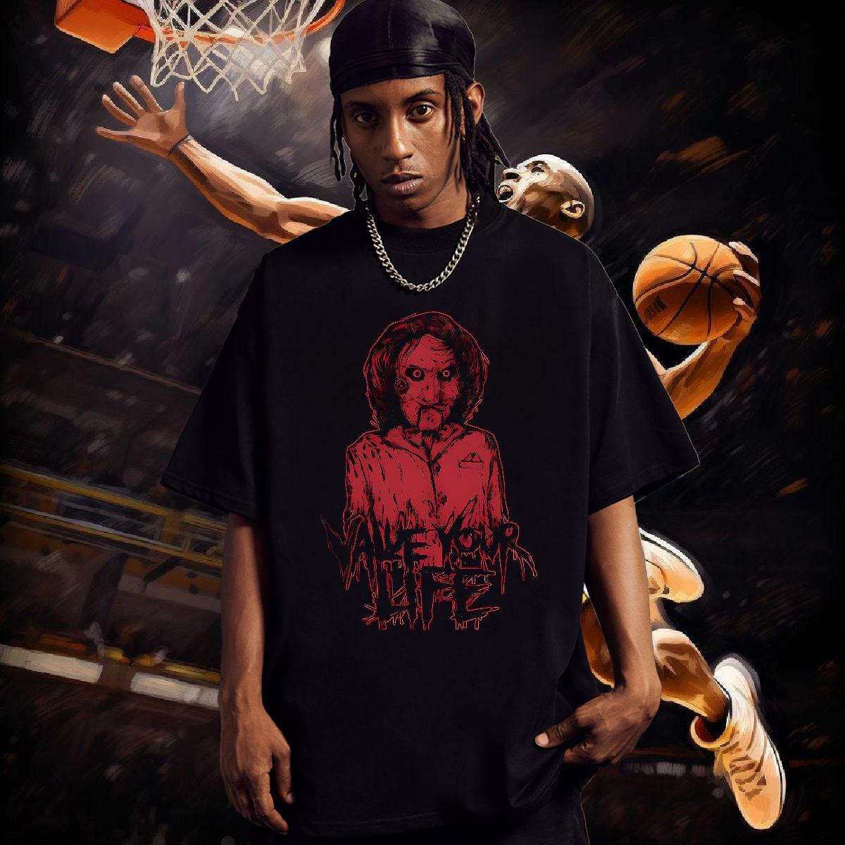 Fashion New skull Men Tshirts 100% Cotton 230g T-Shirts Custom Anime High Street Hip Hop Breathable Soft Clothes