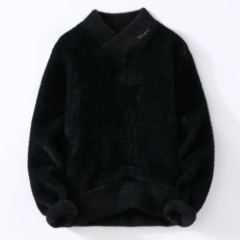 Pull Homme Winter Top Quality Cashmere V-neck Sweaters Mens Knitted Pullover Men Soft Warm Fashion Solid Color Ching 240821