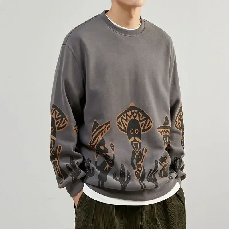 Mens Clothing Print Manga Sweatshirts For Man Black Pullover Hoodieless Anime Graphic Top Harajuku Fashion Korean Style Offers 240821