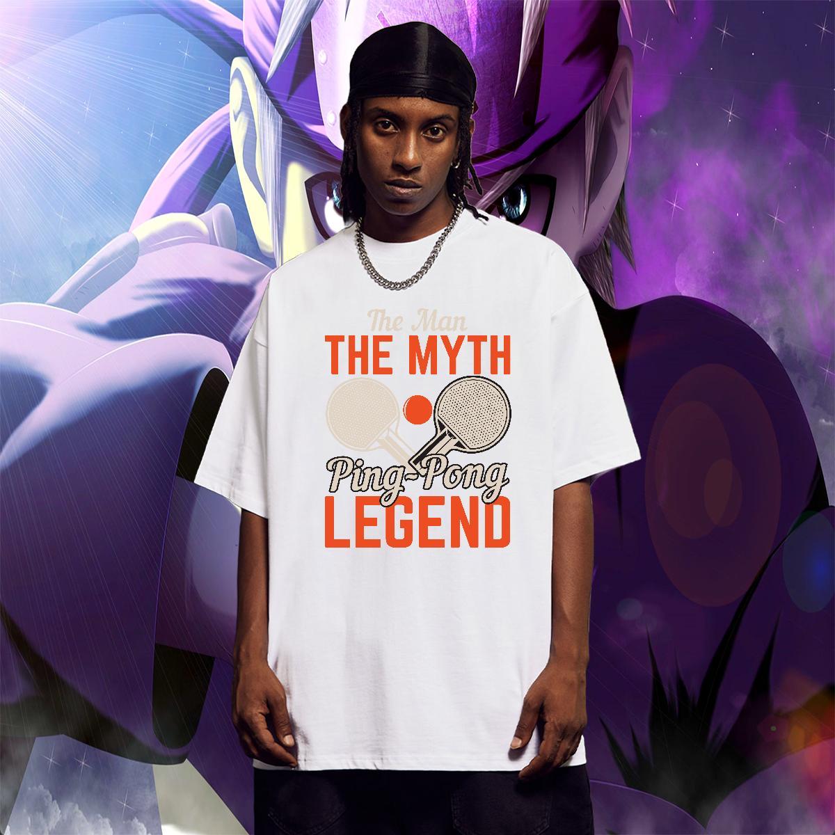 Cool Design Mens Tshirts Hip Hop 100% Cotton 230g DIY Logo Oversized O-Neck Short Sleeve PING PONG T shirt Free Shipping Tees