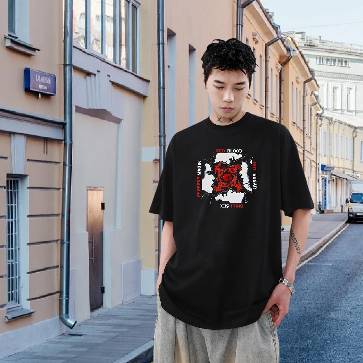 Stylist Street Casual Men Tops Tees scary Crew Neck Breathable 230g 100% Cotton T Shirt For Man TOP Quality DIY Clothes