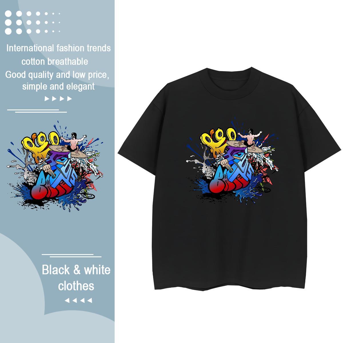 Designer Nice Tshirt for Man Woman 100% Cotton 230g painting Casual Daily Wear T Shirt For Woman Crew Neck Breathable Oversized Tops Shirt