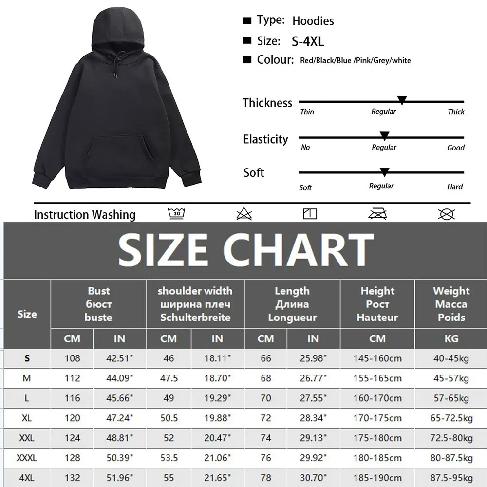 Mens classic black hooded sweater long sleeved casual sportswear 240822