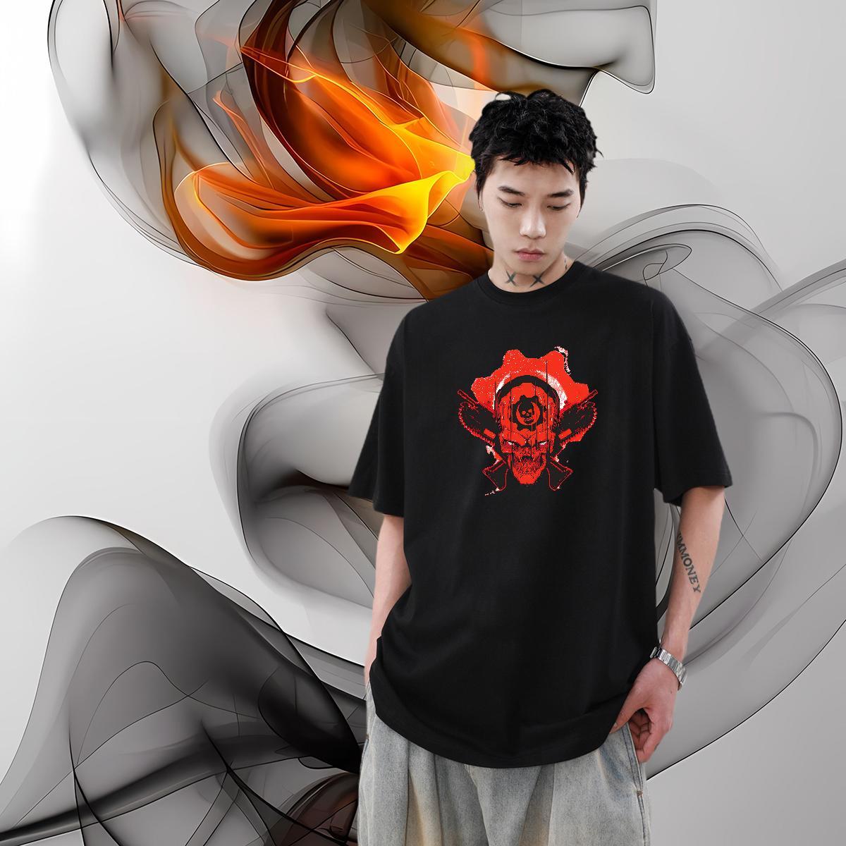 New Designer High Street Hip Hop Tshirt for Man Woman gun O Neck Short Sleeves 230g Cotton T shirt Loose Oversized 3XL 4XL Tops Shirt