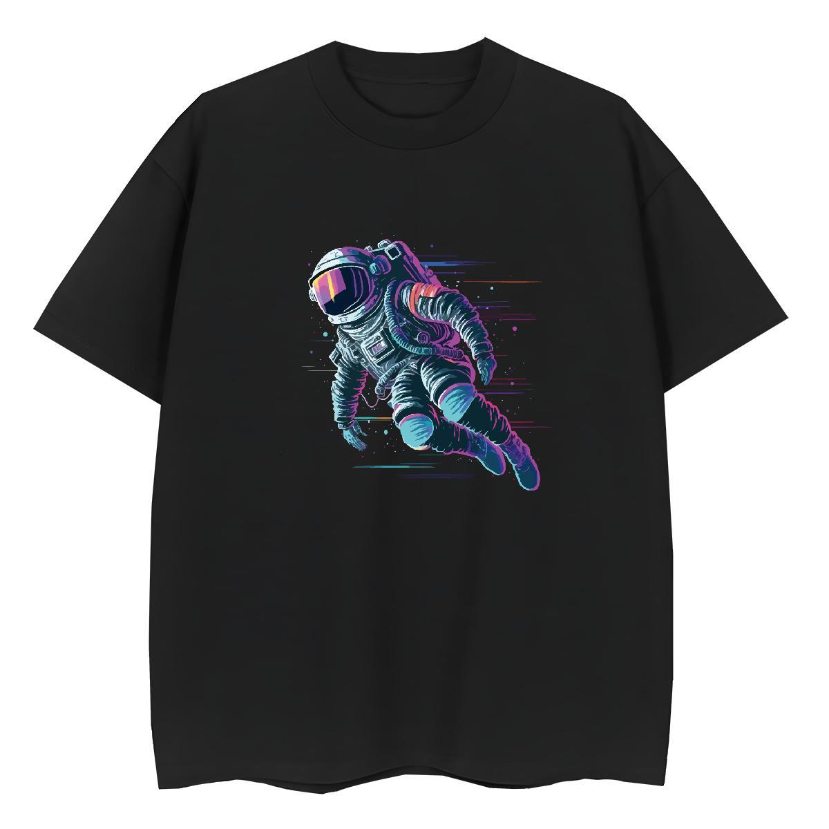 Nice Women Tees 100% Cotton 230g cosmonaut Hip Hop Street Woman T Shirts Breathable Crew Neck DIY Printed Wear
