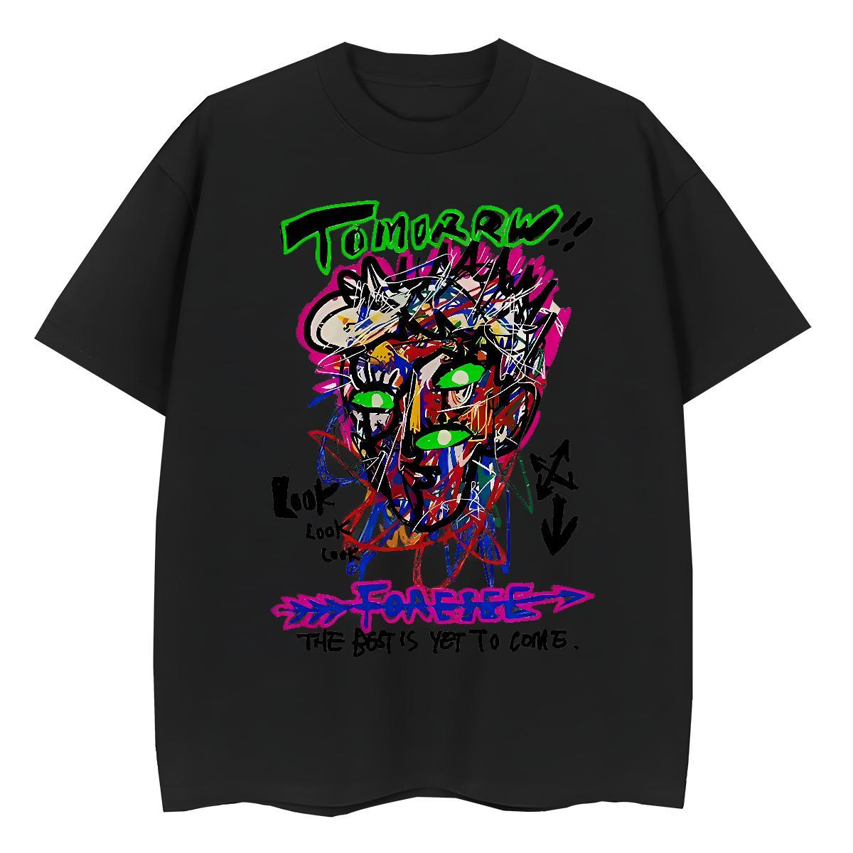 New Arrival graffiti Men Tees 230g 100% Cotton T Shirt For Man Customized Print Sport Breathable Soft Comfortable Tees Shirts