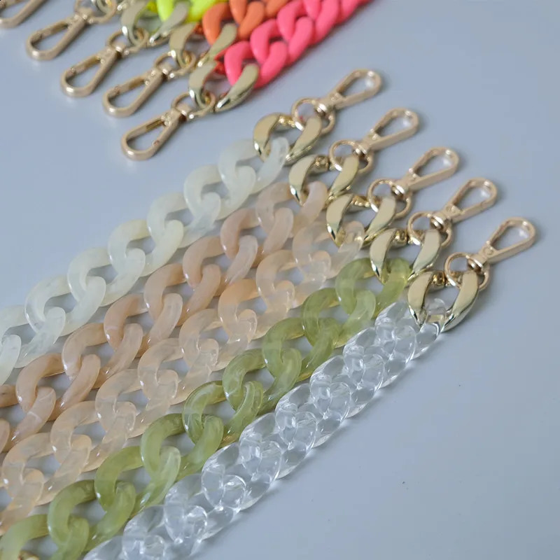 Woman Bag Accessory Detachable Parts Replacement Chain White Beige Resin Phone Strap Women Acrylic Shoulder Chain 240821