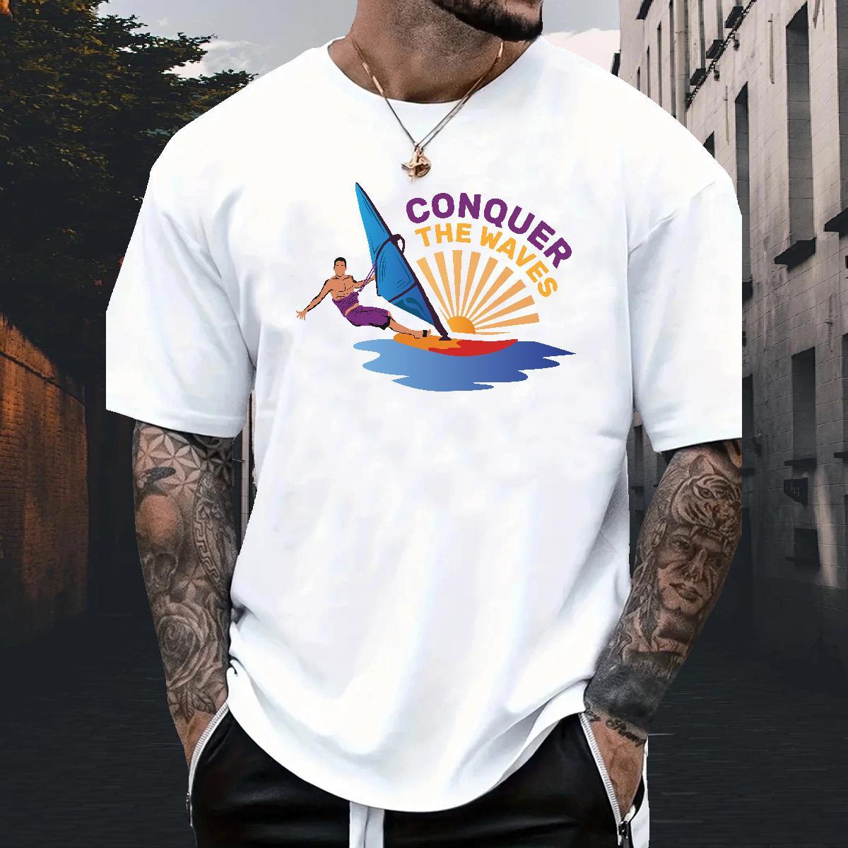 Cool Mens Tshirts Beach 230g 100% Cotton Oversized O Neck Short Sleeves skateboarding Men T Shirts Designer Fashion Tops Tees