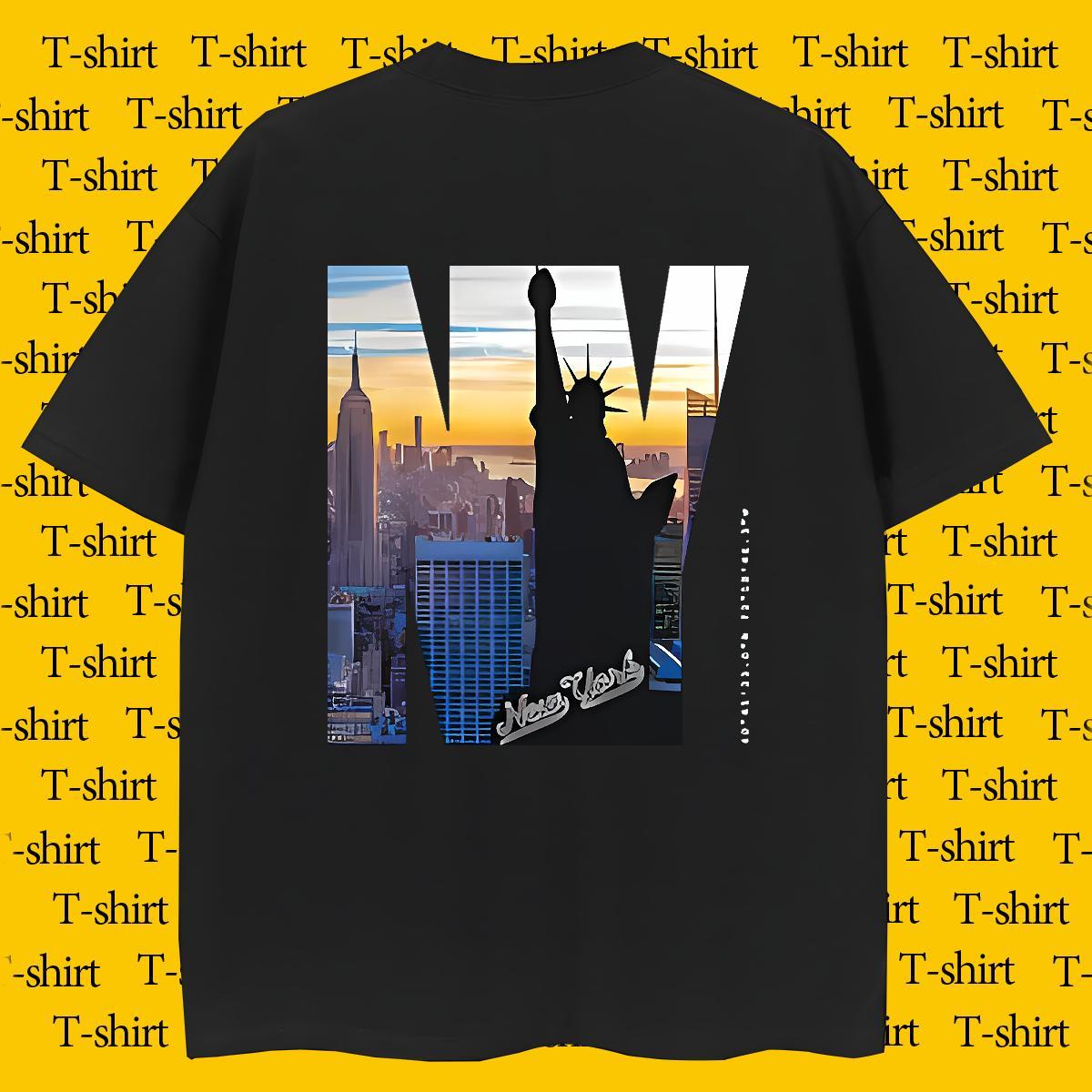 Popular Men Tops Tees Daily Wear 230g Pure Cotton Custom Big Size O-Neck Short Sleeve New York T shirt Factory Direct Tops Shirt