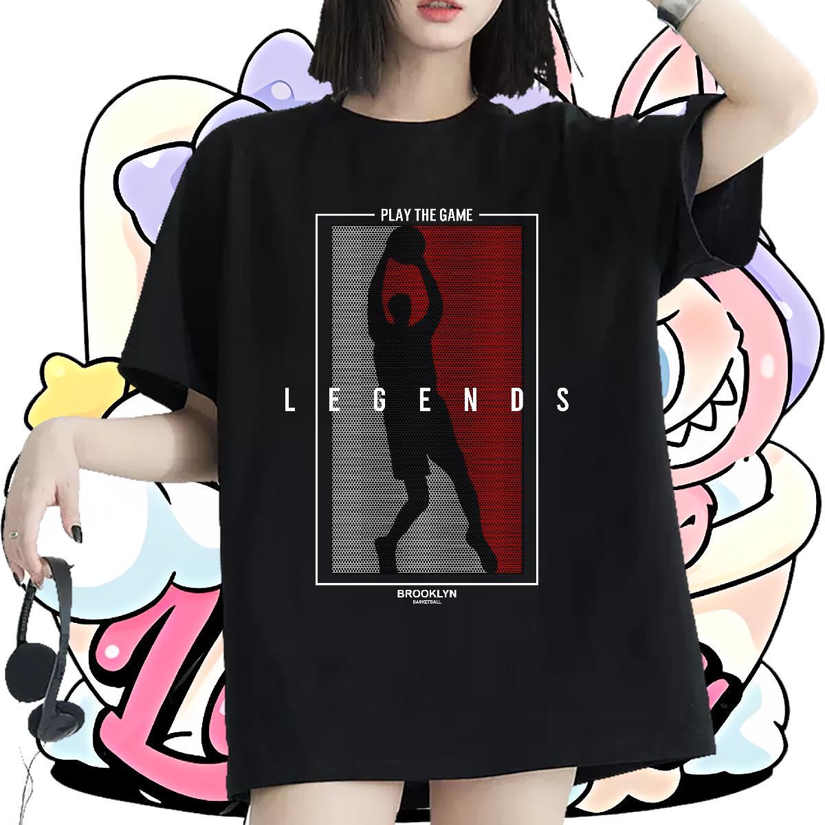 2024 Designer T-Shirts for Women Comfortable 230g Pure Cotton Woman Tshirt Cartoon Anime basketball Sport Lady Clothings