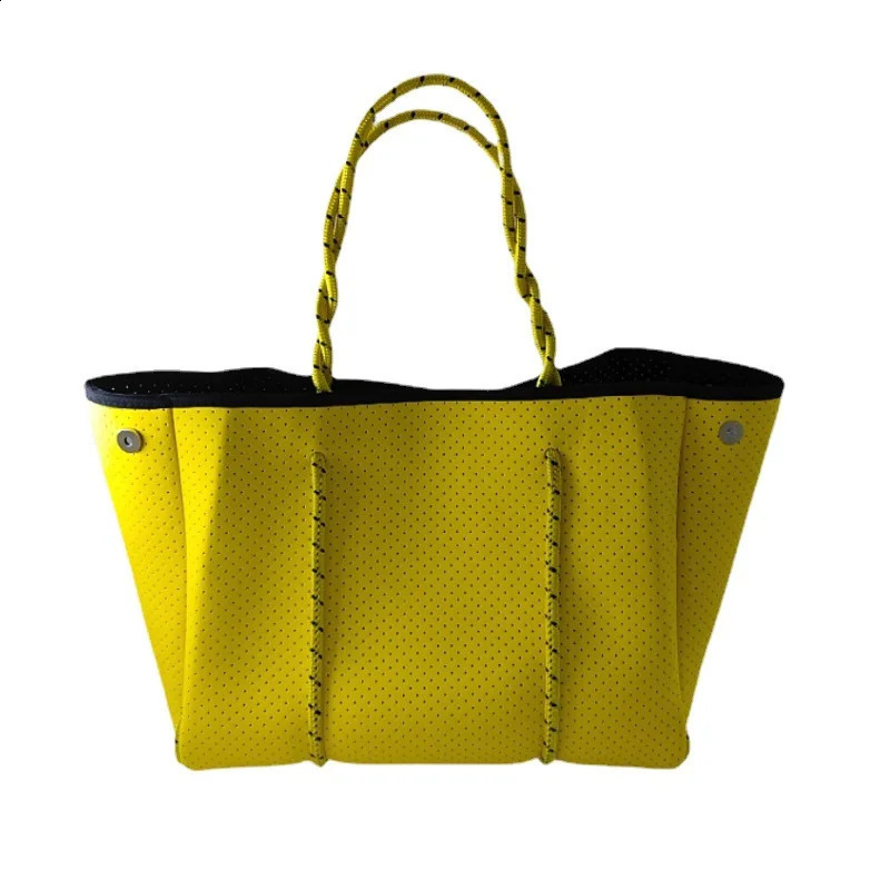 casual Neoprene large capacity tote bag solid color women shoulder bags waterproof lady handbags summer beach travel big 240821