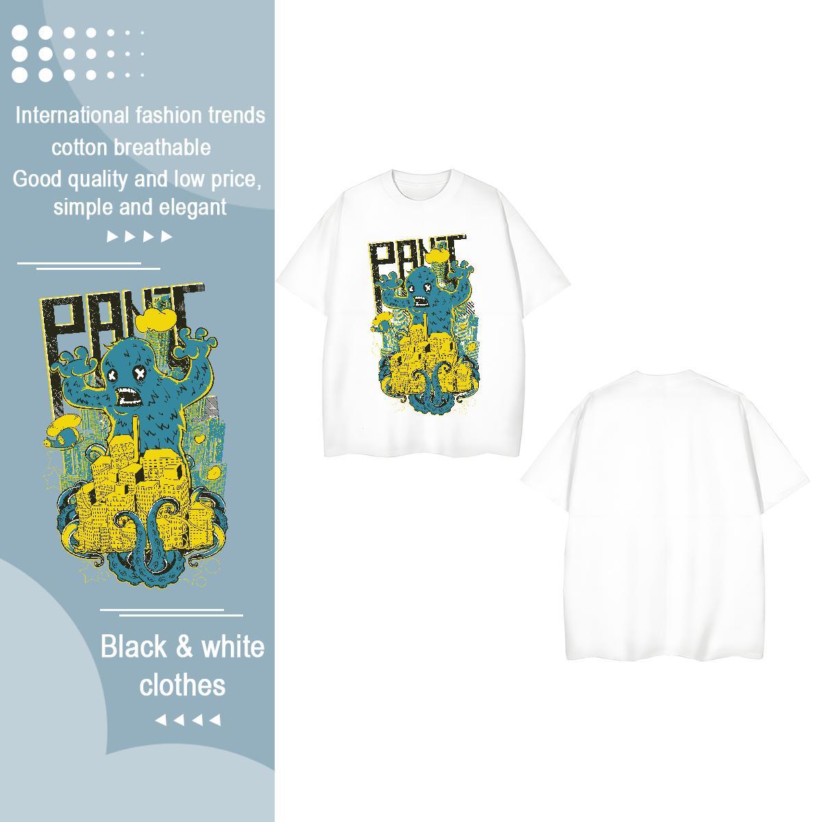 2024 Designer T Shirt For Woman O Neck Short Sleeves 230g 100% Cotton Woman Tshirt Custom Cartoon ET High Street Hip Hop Female Tees Shirts