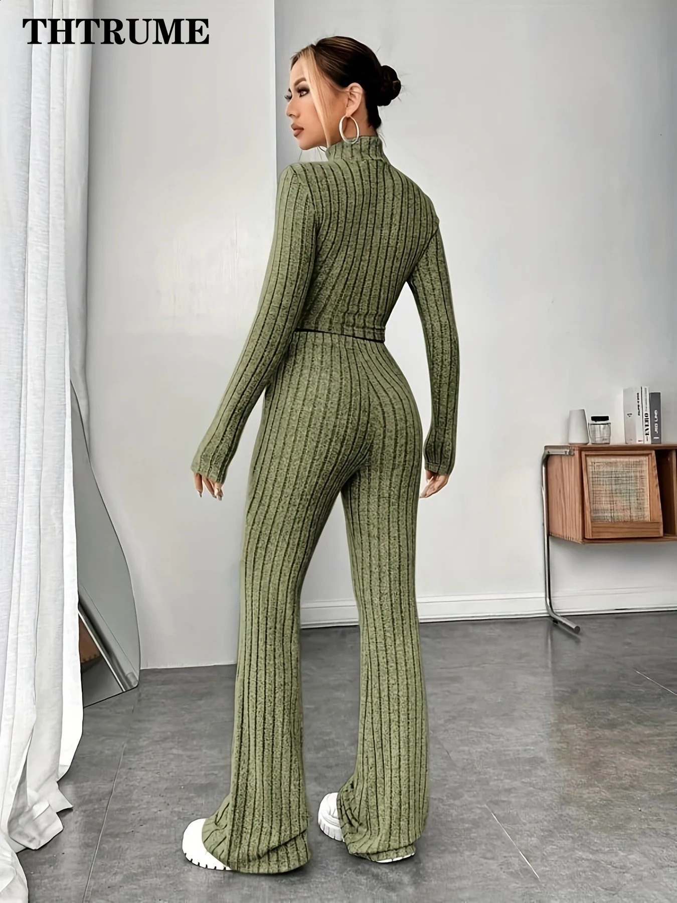 Women Fashion Solid Color Streetwear Autumn Winter Elegant Round Neck Tops Loose Pants Suit Casual Holiday Sport Two Piece Sets 240813