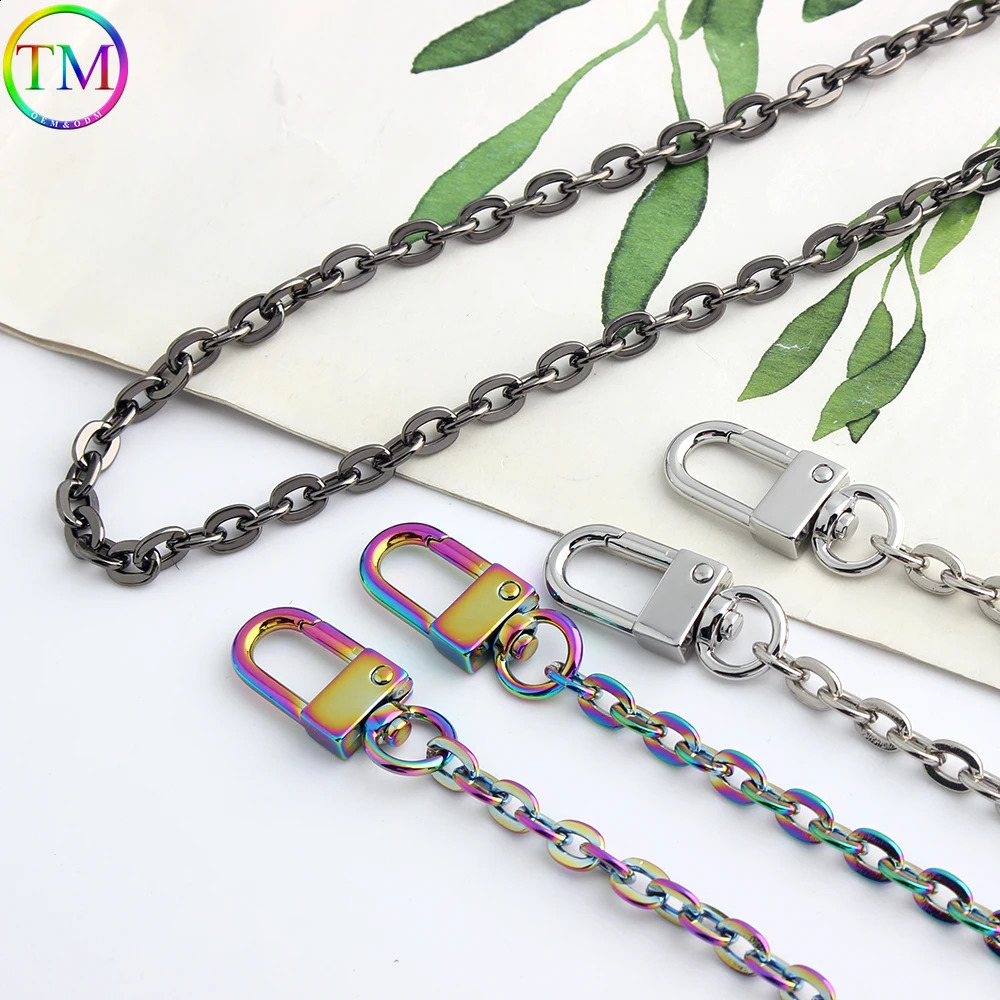 1-5-10Pcs 60/100/120CM 6MM Width Metal Bag Chain Strap Iron Chain For Women Bag Crossbody Shoulder Handle Wrap Chain Accessory 240821
