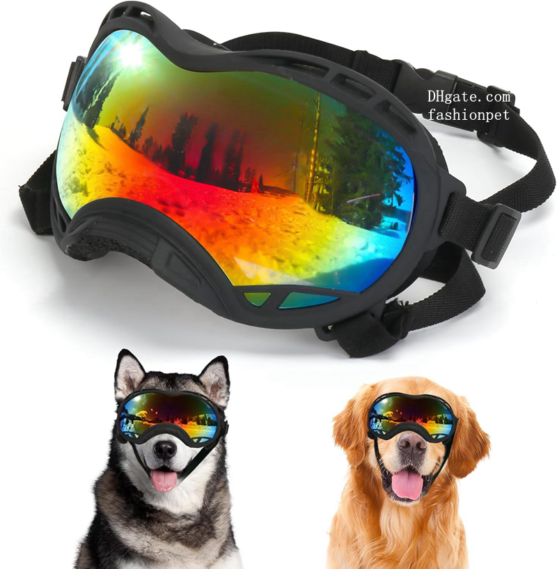 Dog Goggles for Small Large Dogs, UV Protection Dog Sunglasses Large Breed, Adjustable Strap, Windproof, Dustproof, Anti-Fog Eye Protection Puppy Sung