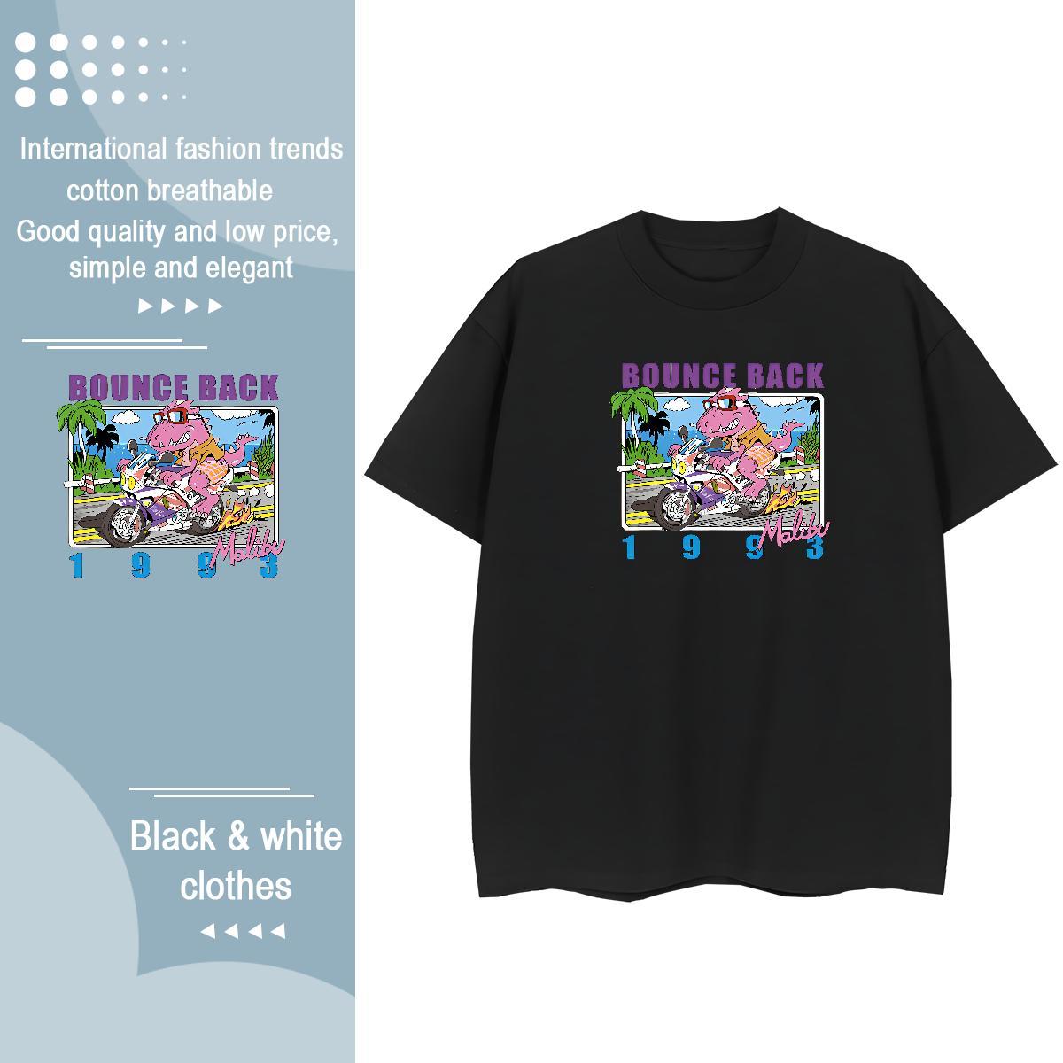 Custom T Shirts Women Breathable Short Sleeve 230g Cotton Couples T Shirts Oversized dinosaur Casual Brand Clothes
