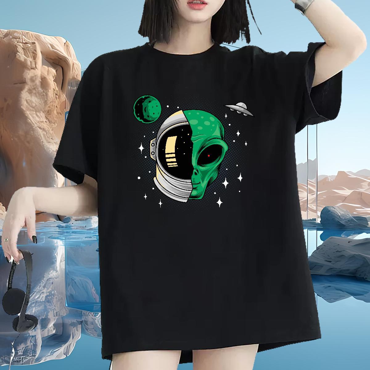 Fashion Casual Women T Shirts Crew Neck Breathable 230g 100% Cotton Woman Tshirt Custom Print Oversized ET Casual Beach Popular Polos