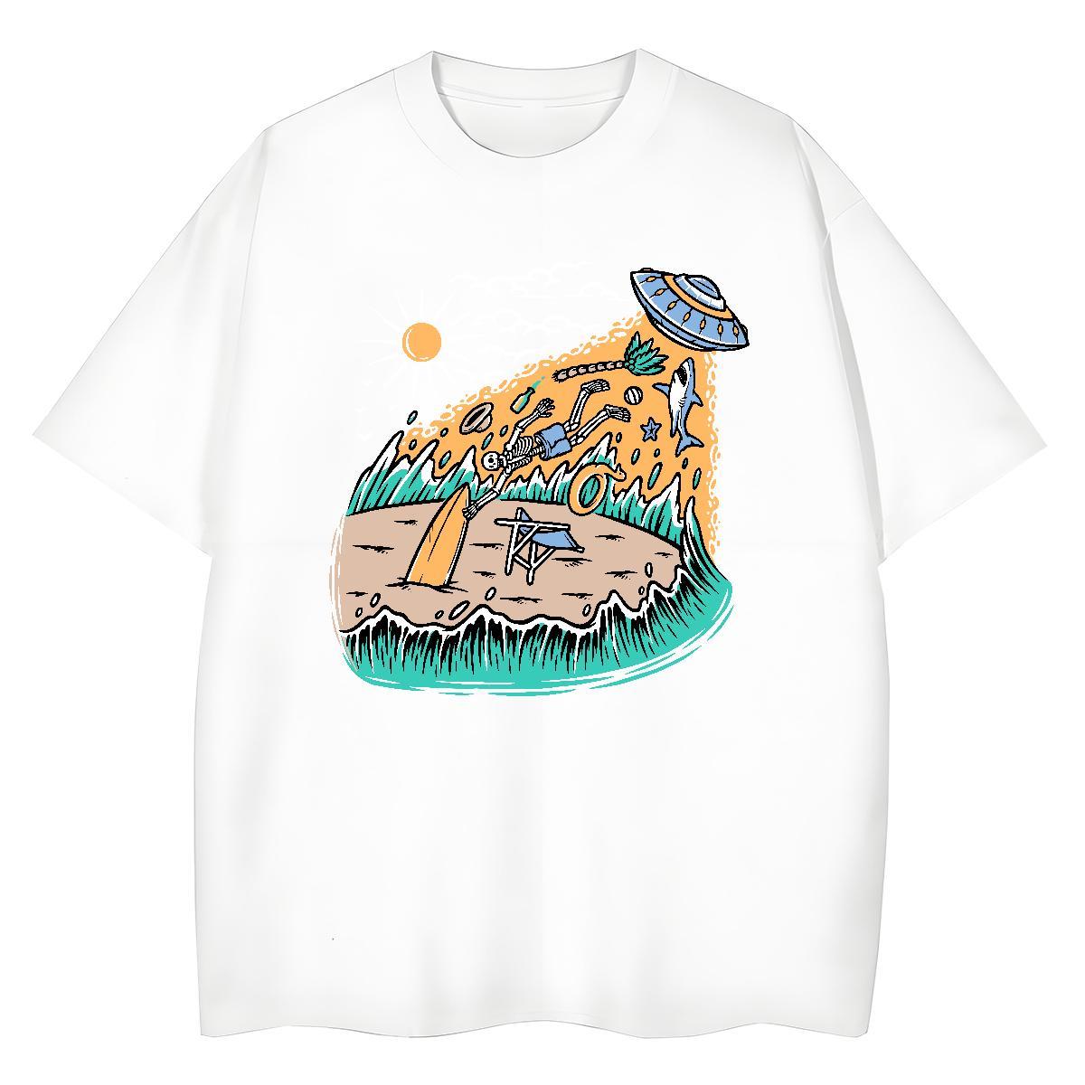 2024 DIY T Shirt For Woman Crew Neck Breathable 100% Cotton 230g Couples T Shirts Custom Cartoon ET Home Outdoor Comfortable Clothings