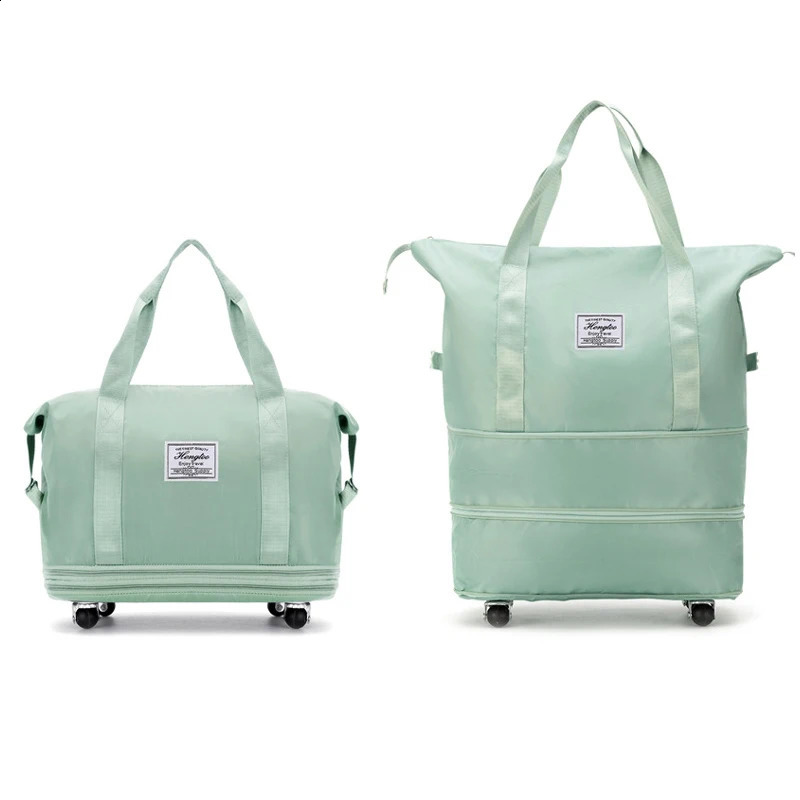 Universal wheel travel bag with double-layer dry wet separation fitness yoga shoulder bag 240821