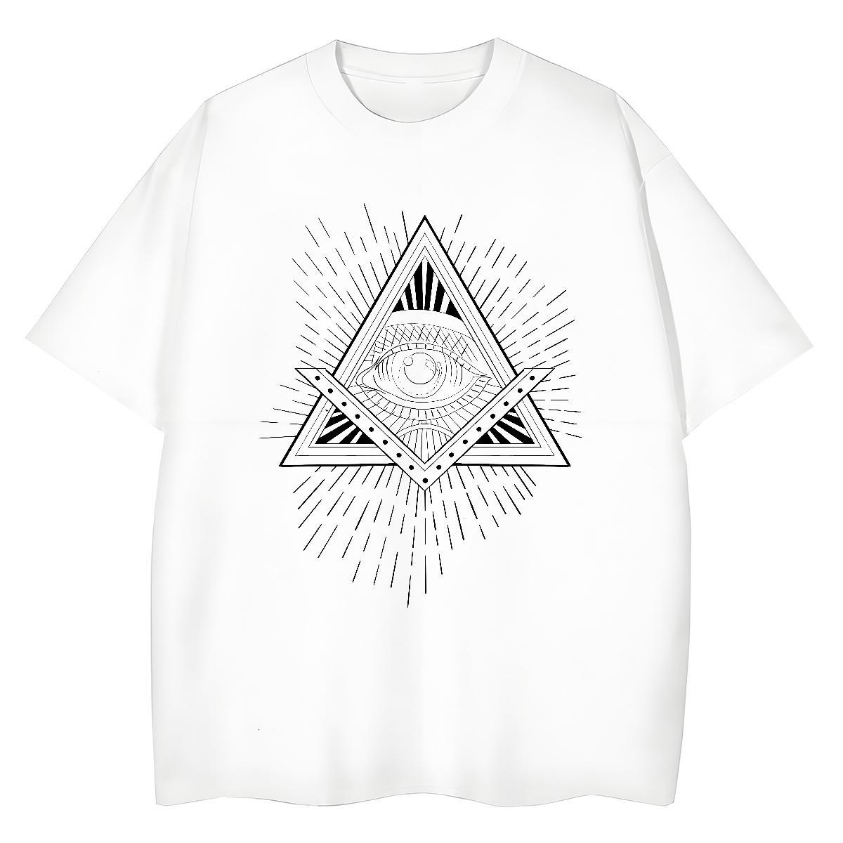 2024 DIY T Shirts Women 230g 100% Cotton Breathable Short Sleeve High Street Hip Hop eye of the devil Woman Tshirt Brand Customized Print Tees