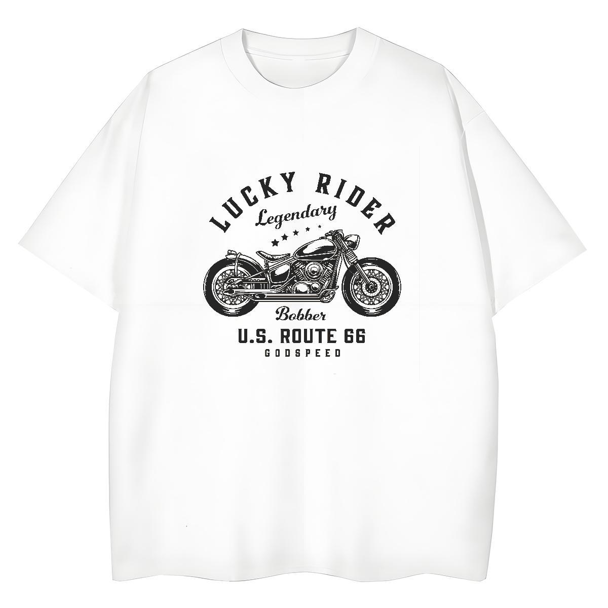 Classic Woman T Shirts 230g Pure Cotton O Neck Short Sleeves Street Wear Motorcycle Unisex Tshirts Free Shipping Black Oversized Top Shirts