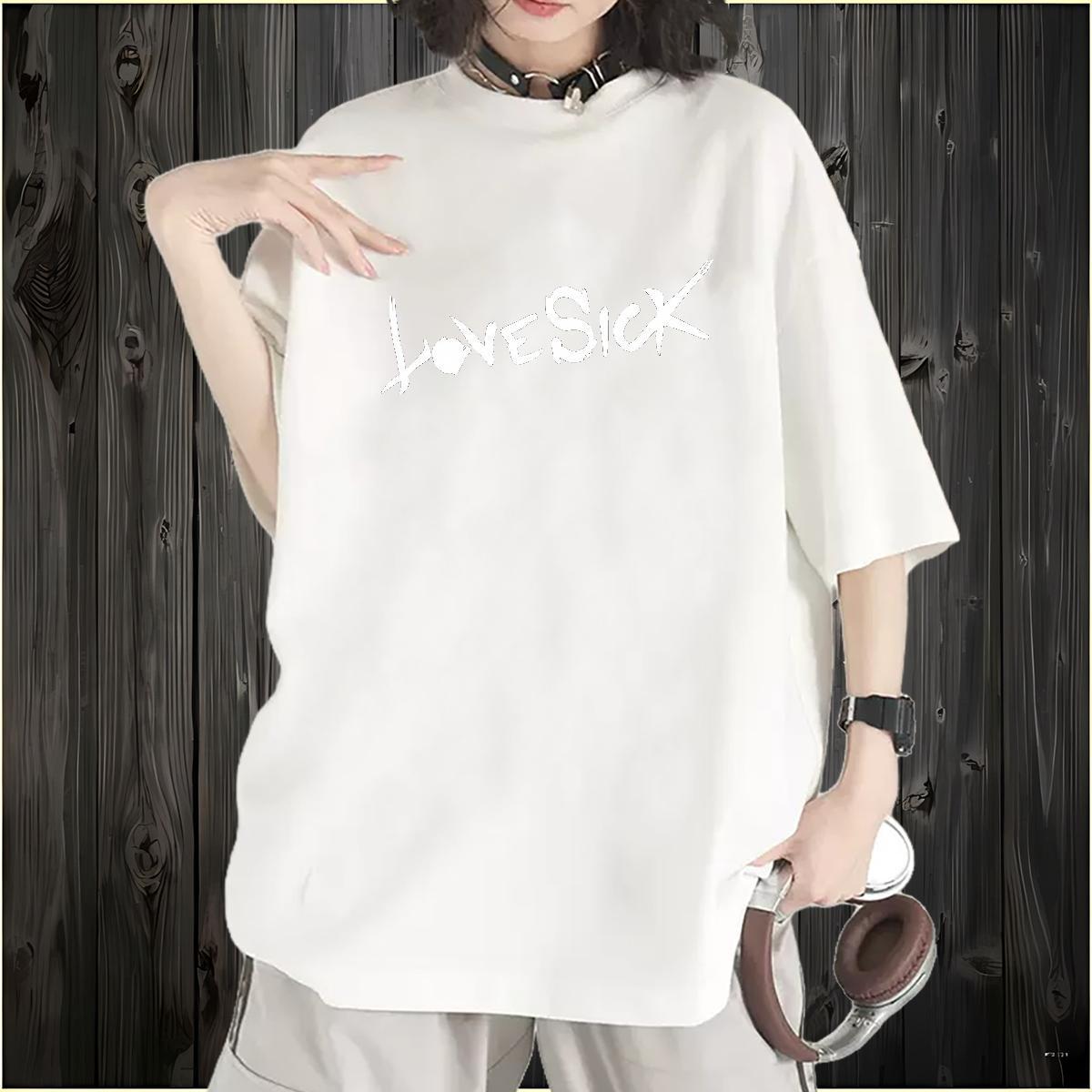 Loose fit Womens Tshirts 100% Cotton 230g letter Daily Wear T shirt Crew Neck Skull Clothes