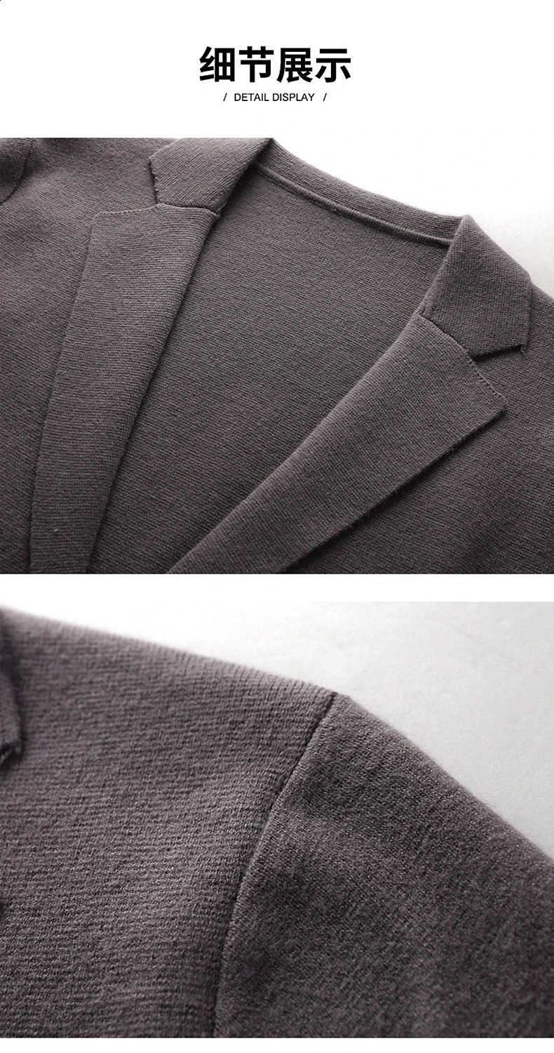 Mens knitted cardigan buttonless casual comfortable mens outerwear jacket top 240821