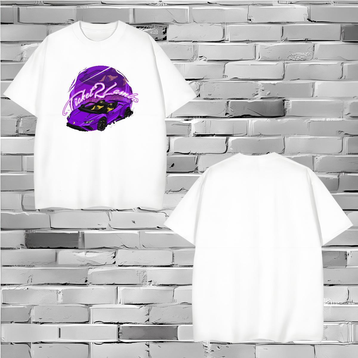 Loose car T Shirt For Man Hip Hop Street Men Clothes T-Shirt 230g Cotton Customized Round Neck Short Sleeve DIY Anime Tee Shirt