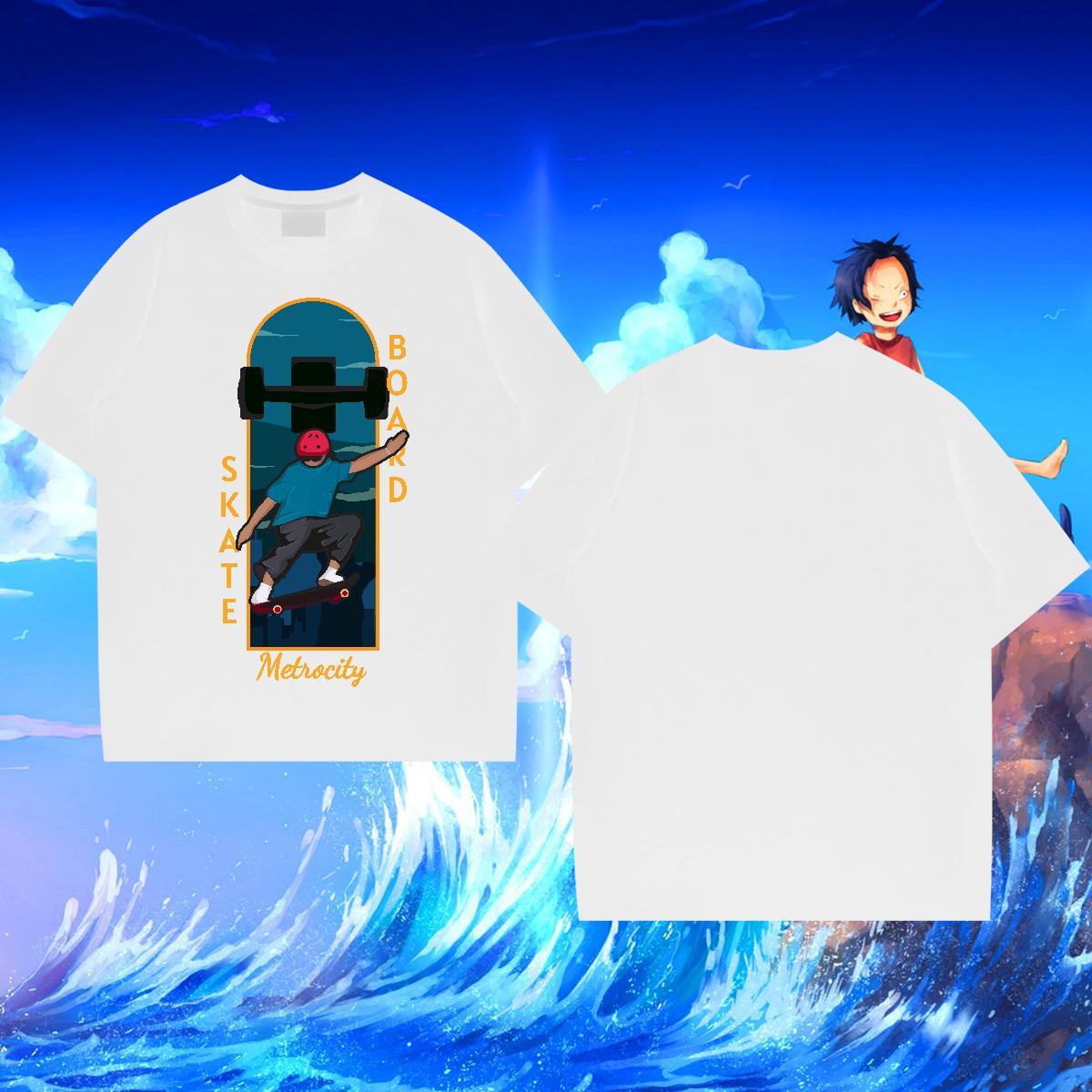 Soft Men Clothes T-Shirt Daily Wear 230g Pure Cotton DIY Breathable Crew Neck skateboarding Man T Shirts New Arrival Tops Shirt