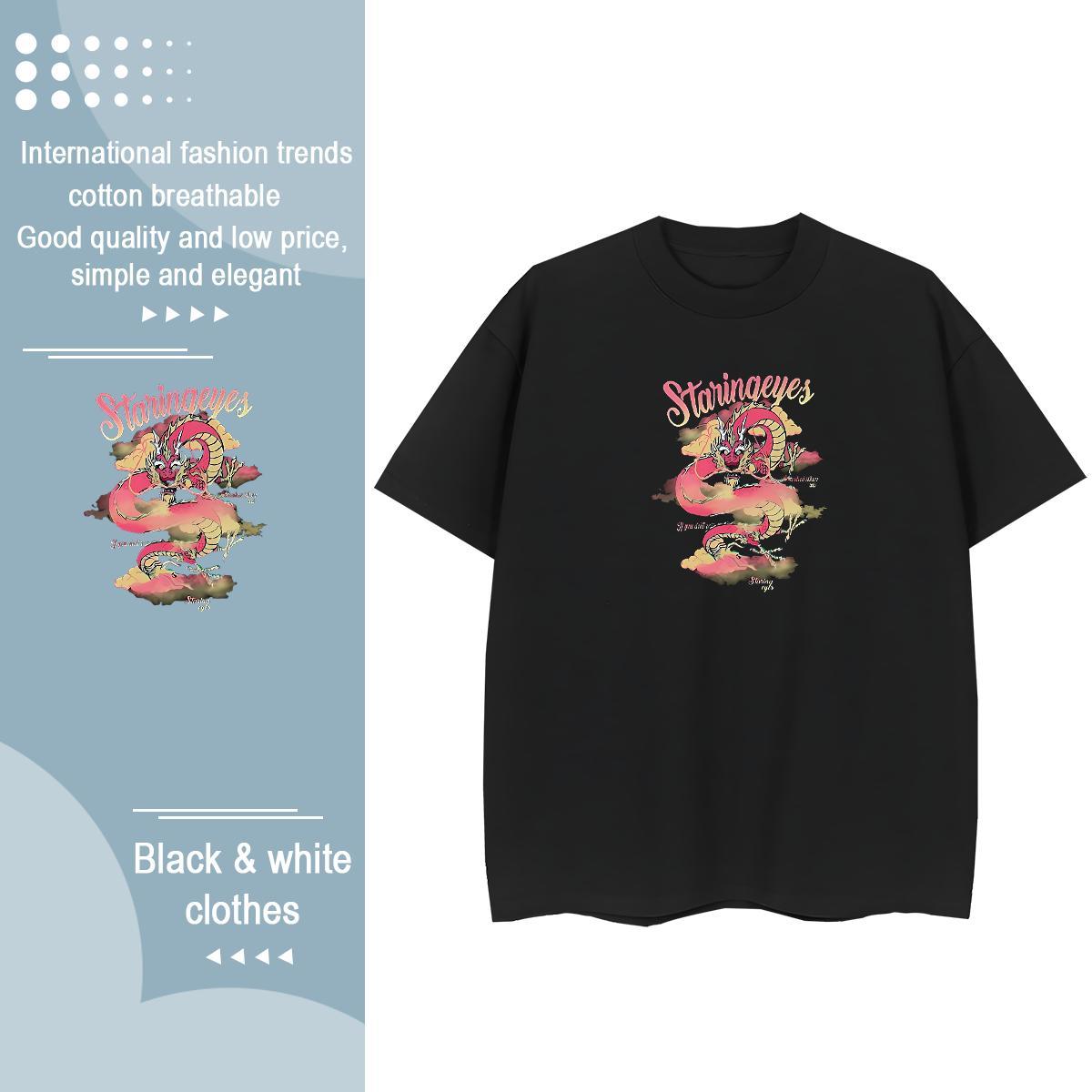 Stylist Womens T Shirts 230g Cotton Breathable Spring Summer dragon Women Tees Popular Customized Print Tops