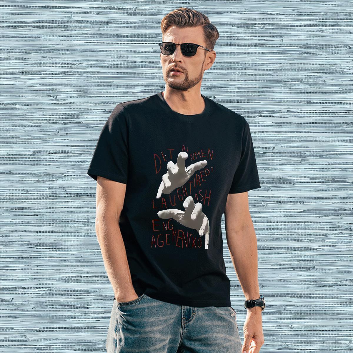 Loose hand T Shirt For Man Hip Hop Street Tshirt for Man Woman 230g 100% Cotton Free Shipping O-Neck Short Sleeve Floral Print Polos