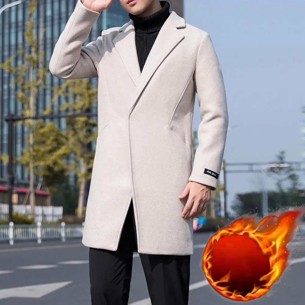Men Trench Coat Long Sleeves Male Slim Fit Windproof Pockets Windbreaker Men Windbreaker for Daily Wear 240822