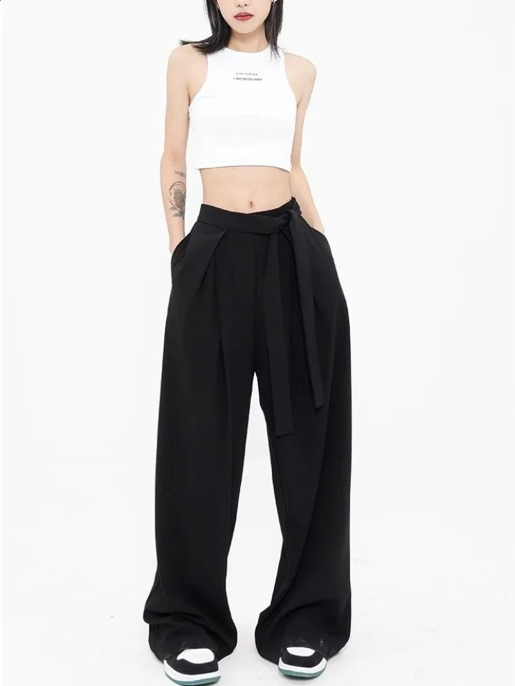 HOUZHOU Y2k Vintage Baggy Grey Suit Pants Woman Oversized Korean Fashion Japanese Style Harajuku Streetwear Trousers Summer 240821