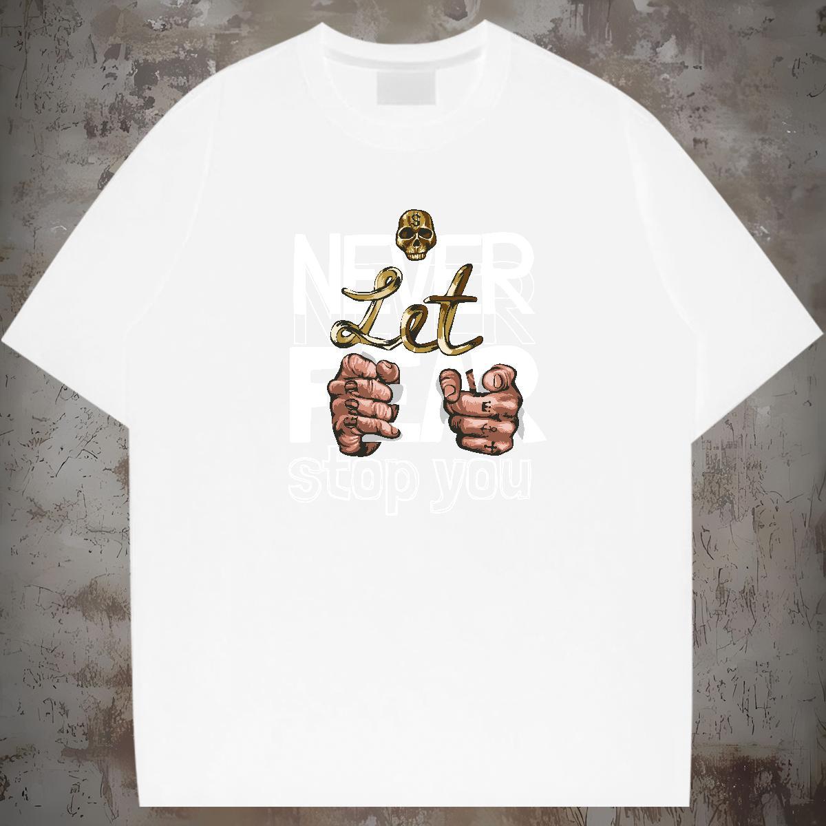 Cool Design hand- Mens T Shirts Street Wear Men Tops Tees 100% Cotton 230g Fashion New Crew Neck Oversized Tops Shirt
