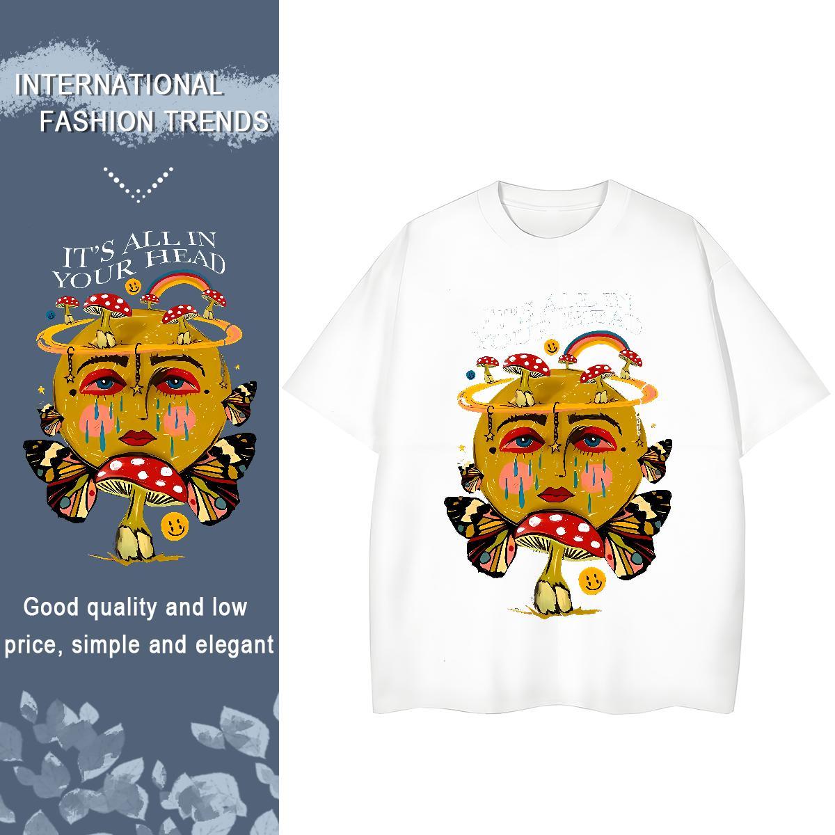 Brand mushroom Men Tshirts 230g Pure Cotton T Shirt For Man Customized Print Sport O Neck Short Sleeves High Quality Top Tees