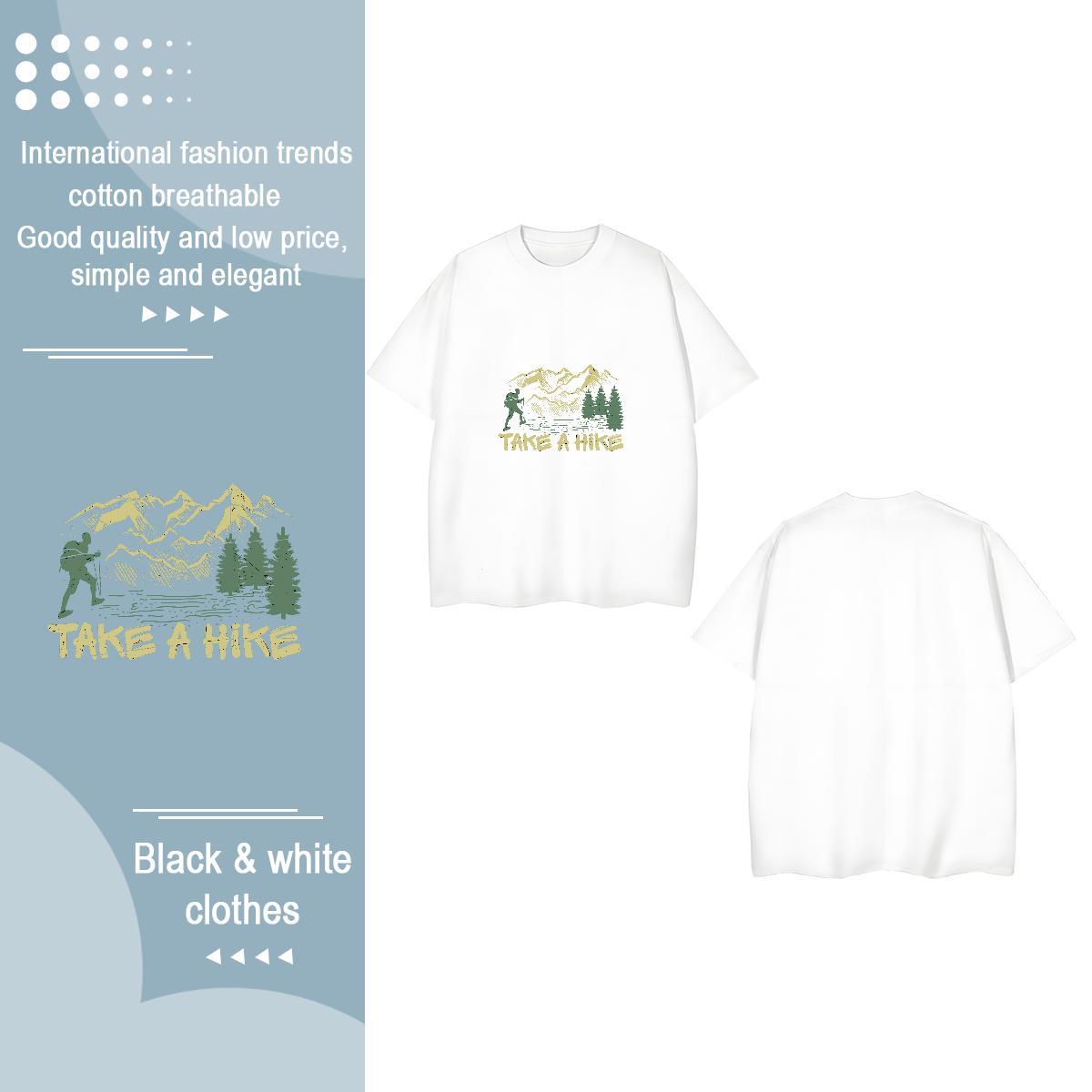 New Women T Shirts O Neck Short Sleeves 230g 100% Cotton Woman Tshirt Cartoon Floral Printing tree Sports Casual Popular Wear