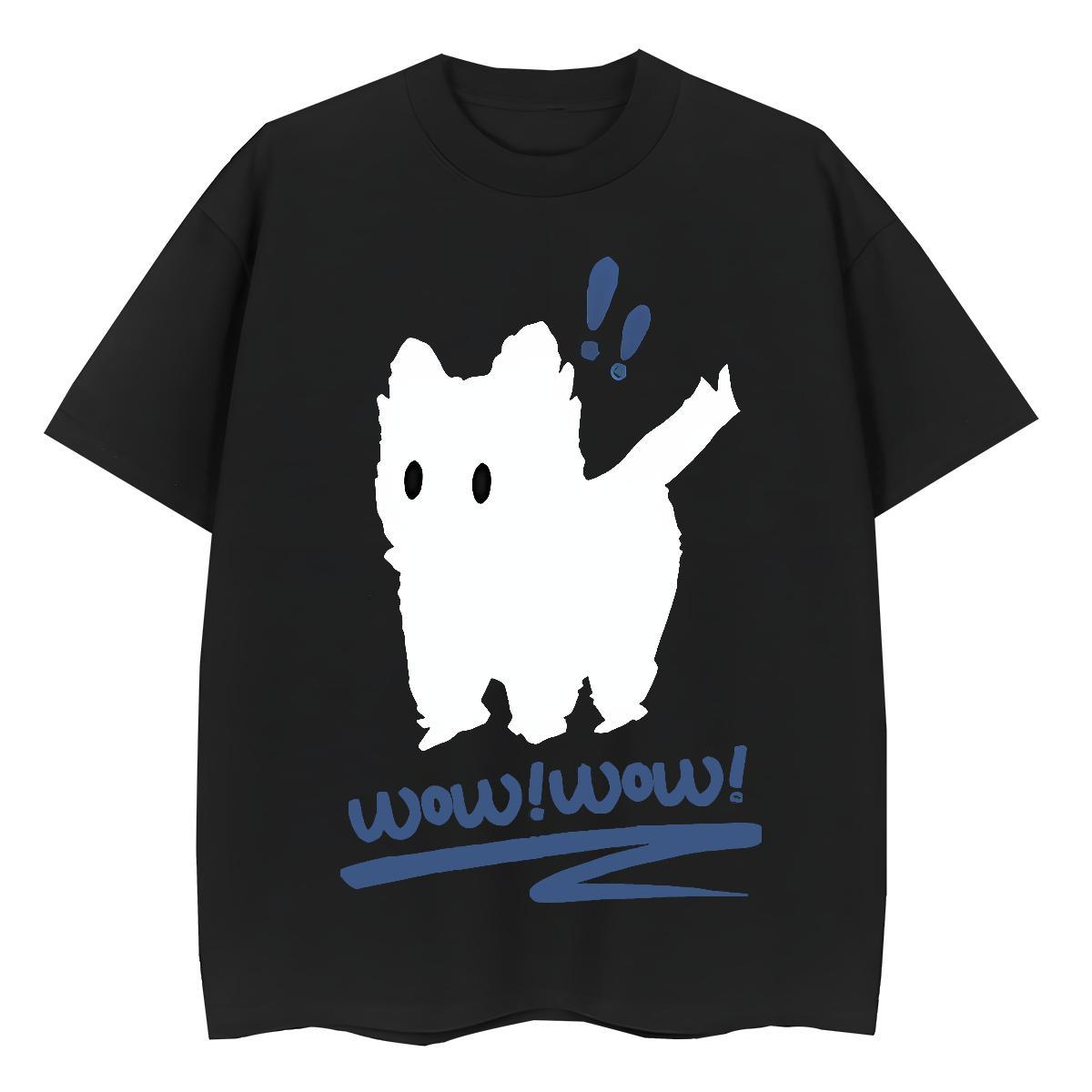 Popular T shirt dog Breathable Short Sleeve Anime Printing Street Customized Print 230g Pure Cotton Tshirts 2024 Designer Clothings