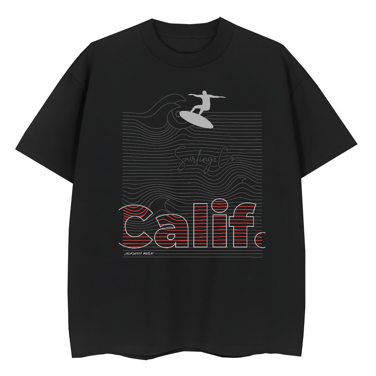 Female Lady T shirt 230g 100% Cotton painting Casual Beach T Shirt For Woman O Neck Short Sleeves Black Oversized Tees Shirts