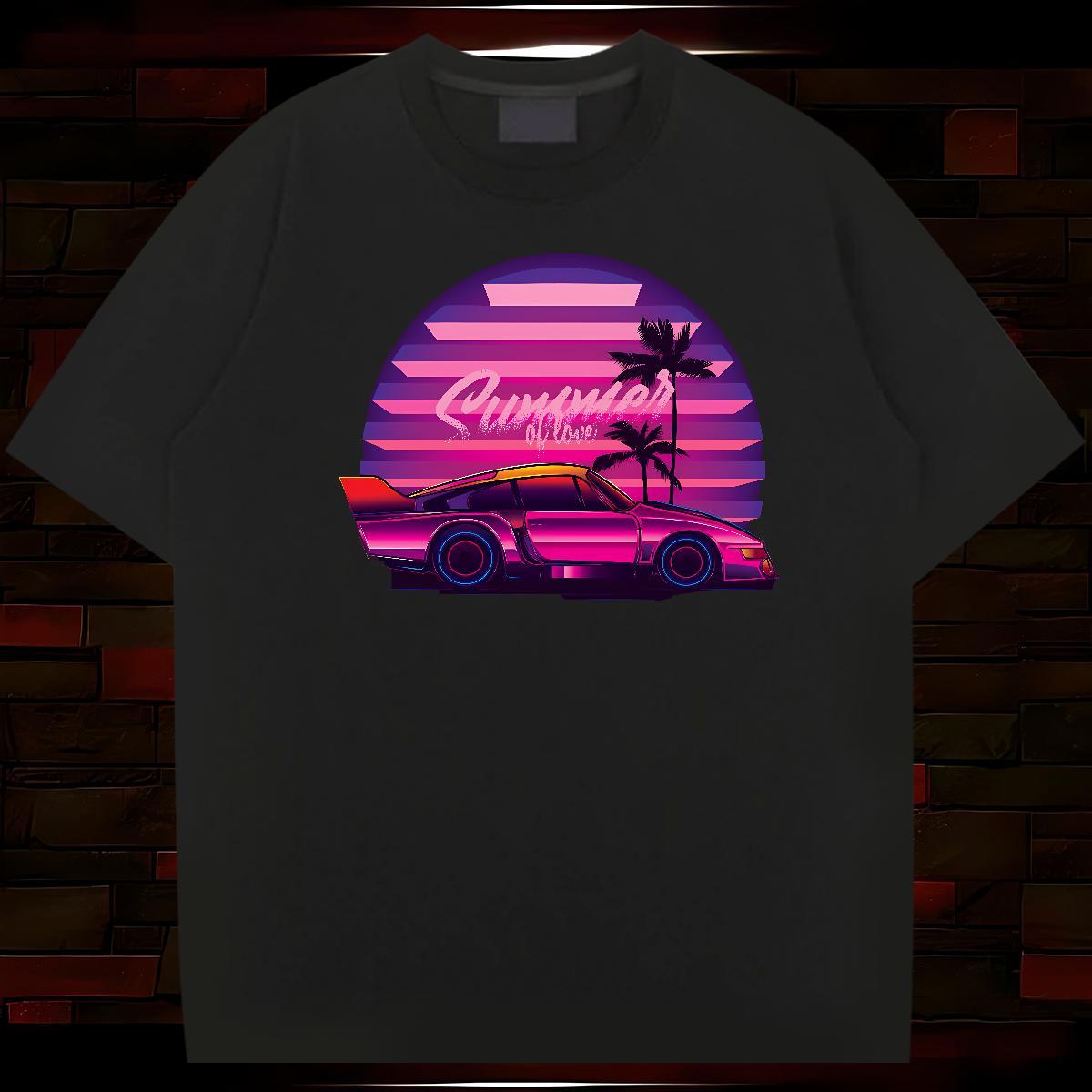 Free Shipping car Men T Shirts Street Wear Tshirt for Man Woman 230g Cotton Fashion Designer Breathable Short Sleeve Black Oversized Top Tees