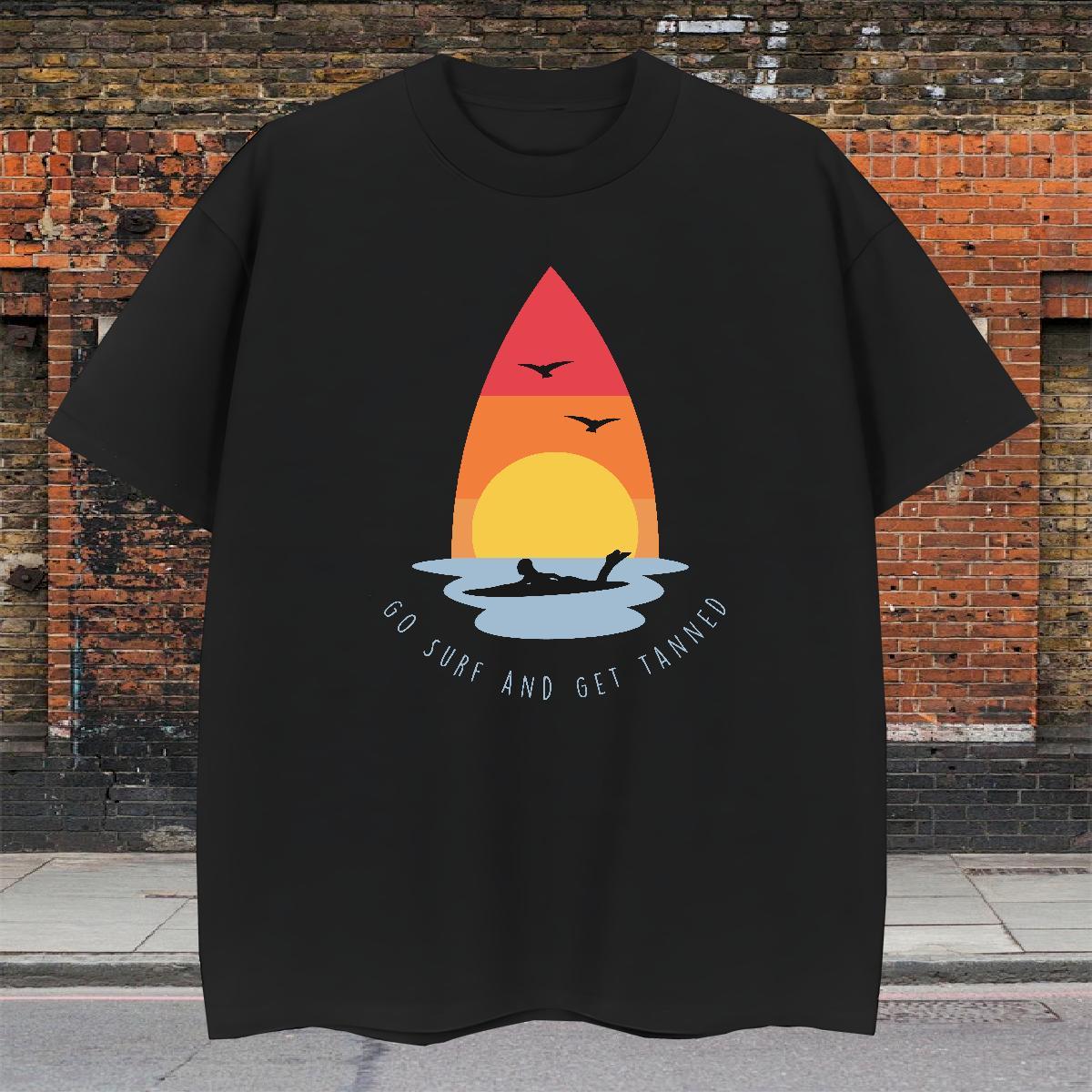 Cool Couples T Shirts Casual Beach 100% Cotton 230g Oversized Short Sleeve O-Neck wave Man T Shirts Designer Tops Tees