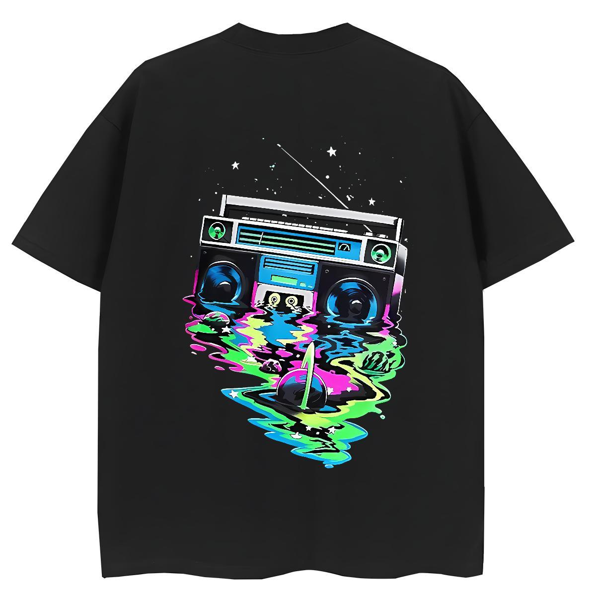 2024 Casual Womens T Shirts 230g Cotton O-Neck Short Sleeve Hip Hop Street radio Women Tees Loose fit Anime Wear