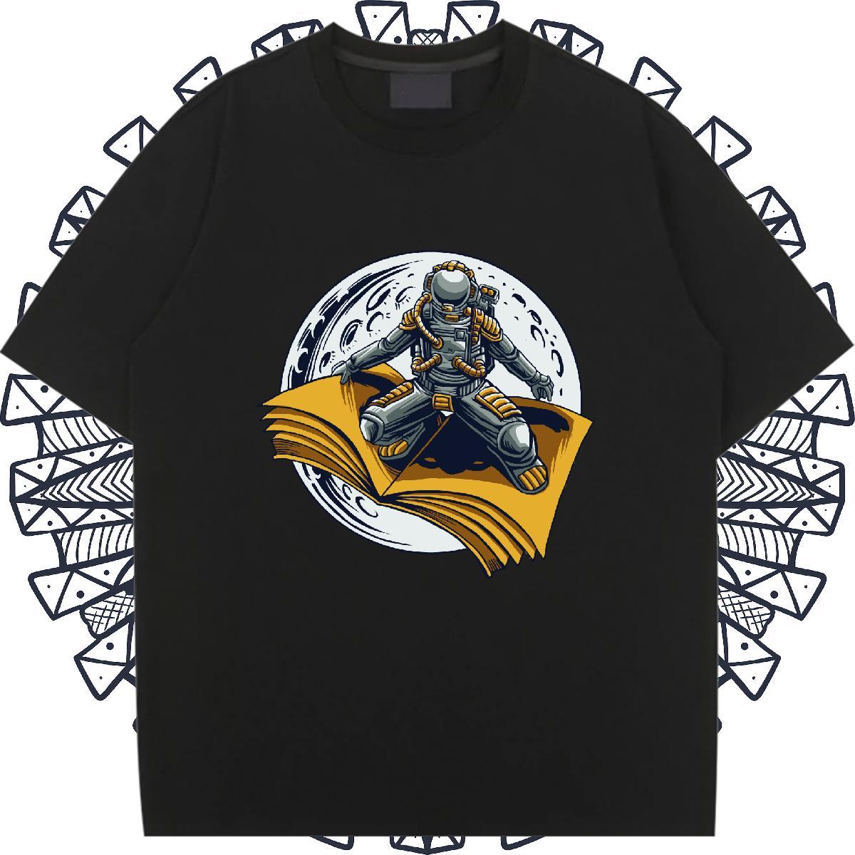 Lady Women Tees 230g Pure Cotton universe High Street Hip Hop T Shirt For Woman Breathable DIY Anime Wear