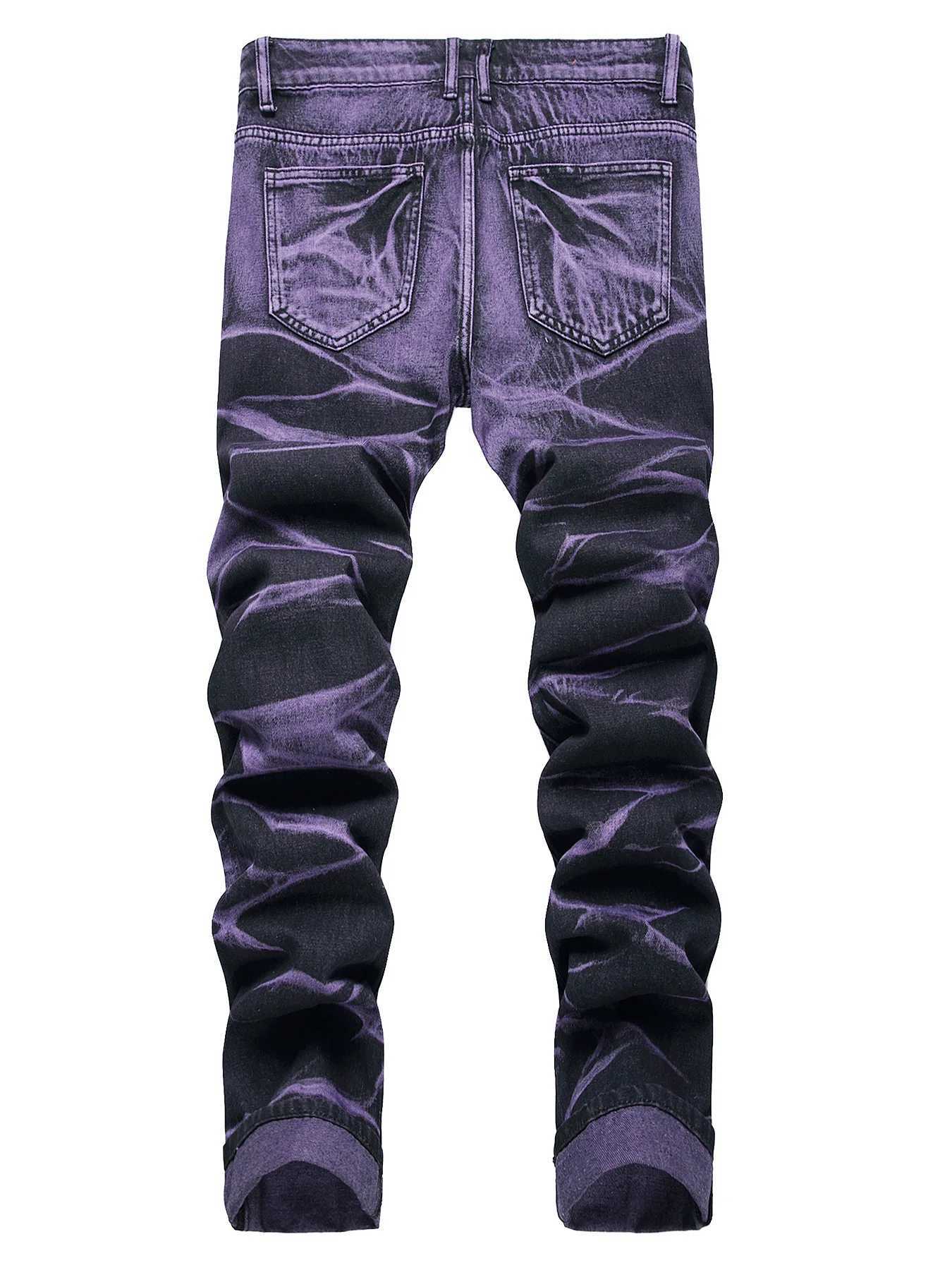 High Street Ripped Jeans for Men Four Seasons Causal Denim Pants Personalized Black Straight Jeans Fashion Youth Trousers X250220