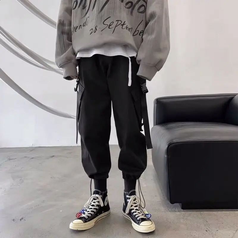 Spring Autumn Mens Casual Hip Hop Cargo Pants Male Multiple Pockets Loose Trousers Men Streetwear Straight Pants G593 240822