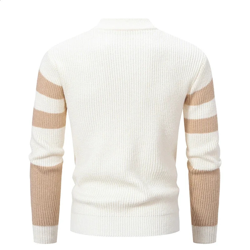 AutumnWinter Mens Warm Sweater Knitted with Sheep Wool 240821